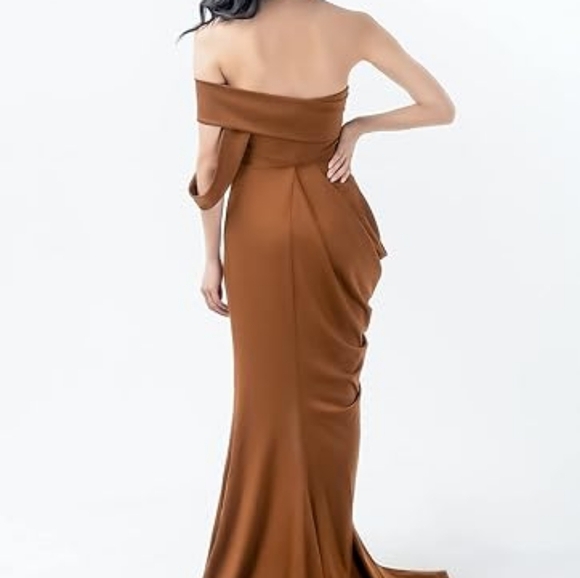 Pantora 'Lisa' Dress long Formal brown gown size M - Picture 3 of 6